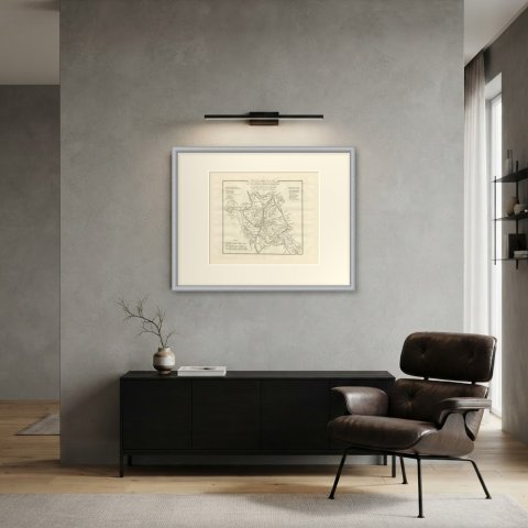 Plan of Ancient Rome with the Fourteen Augustan Regions, d'Anville, 1818, shown framed in a room