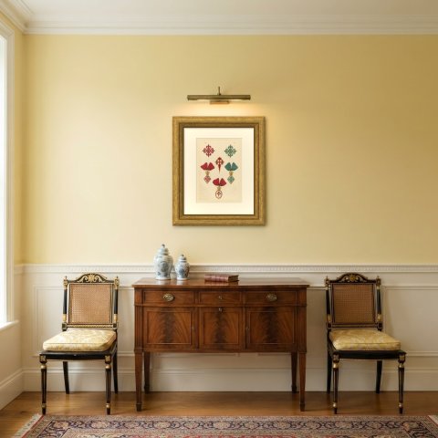 Orders of Spain, Santiago, Calatrava and Alcántara, Plate XXIV, 1844, shown framed in a room