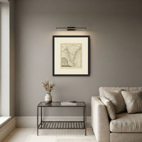 Antique Map of the Two Branches of the Nile Delta, Niebuhr, 1776, shown framed in a room