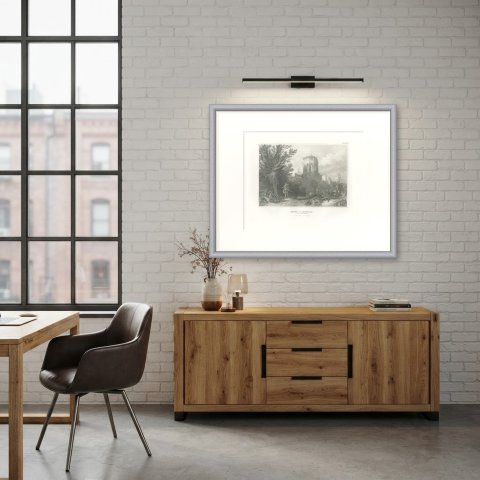 Ruins of Samaria in Palestine, Antique Romantic Landscape View, circa 1850, shown framed in a room