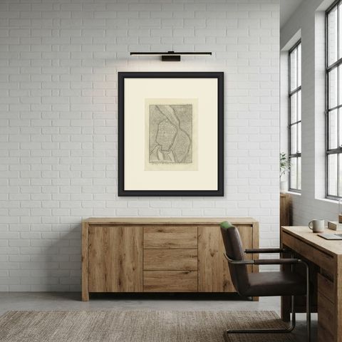 Antique Plan of the City of Diyarbakir, Niebuhr Engraving, 1780, shown framed in a room