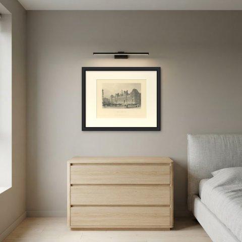 Hotel de Ville, Paris, Antique Steel Engraving after Thomas Allom, circa 1860, shown framed in a room