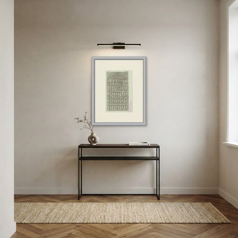 The Enthroned King and His Guard at Persepolis, Antique Print, 1780, shown framed in a room
