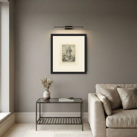 An Arab Woman of the Coffee Mountains, Antique Print, 1776, shown framed in a room
