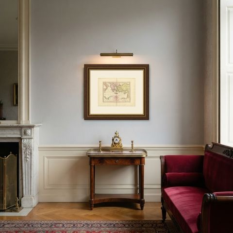The Travels and Voyages of Saint Paul, Antique Wyld Map, 1823, shown framed in a room