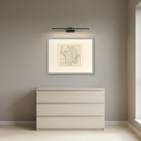 Gaul at the Time of Caesar's Conquest, d'Anville for Crevier, 1818, shown framed in a room