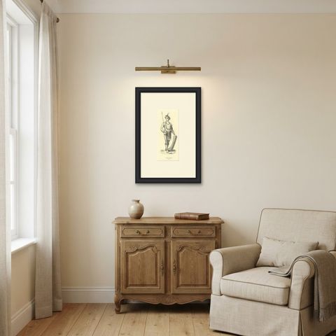 Harfur of Tondano, Antique Wahlen Costume Print, 1843-1844, shown framed in a room