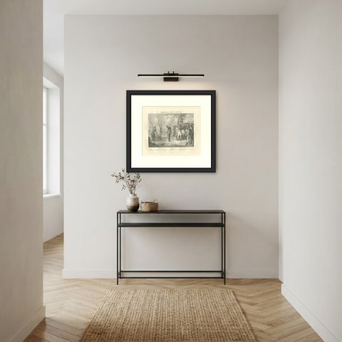 San Giorgio, Marmont and the Captured Flags, Antique Madou Lithograph, 1827, shown framed in a room
