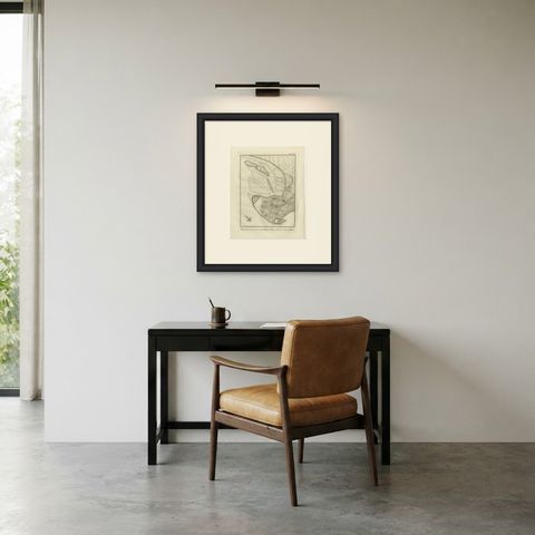 Plan of the Country around Bushire in Persia, Antique Print, 1780, shown framed in a room