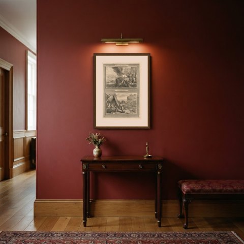 Balak and Balaam at the Altars and the Zeal of Phinehas, Mortier circa 1700, shown framed in a room