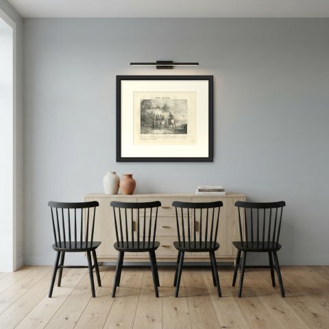 The Bridge of Lodi, Bonaparte's Close Column, Antique Madou Lithograph, 1827, shown framed in a room