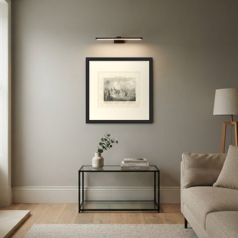 Battle of Aboukir, the Ottoman Surrender, Antique Madou Lithograph, 1827, shown framed in a room