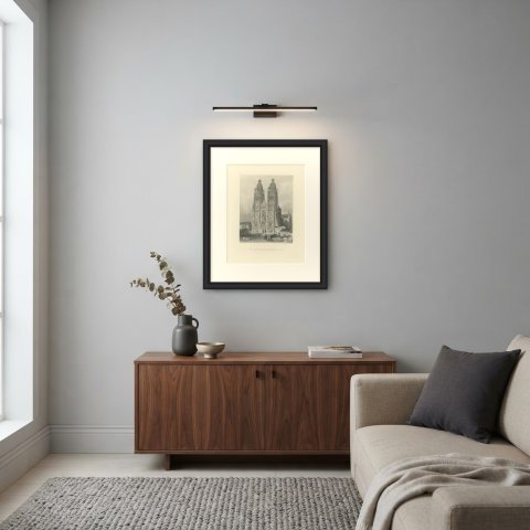 St. Gatien Cathedral, Tours, Antique Steel Engraving after T. Allom, circa 1845, shown framed in a room