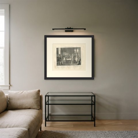 Treaty of Leoben, Belgium Ceded to France, Antique Madou Lithograph, 1827, shown framed in a room