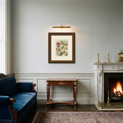 Enkhuiser Aagtje and Pomme d'Apis, Antique Dutch Apple Plate, 1790, shown framed in a room