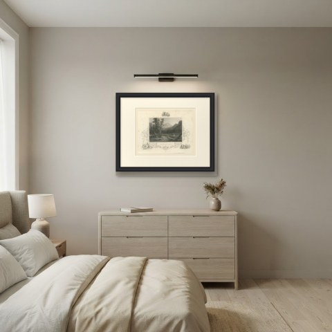 View Near Conway, New Hampshire, Death of Major Waldron Vignette, circa 1850, shown framed in a room