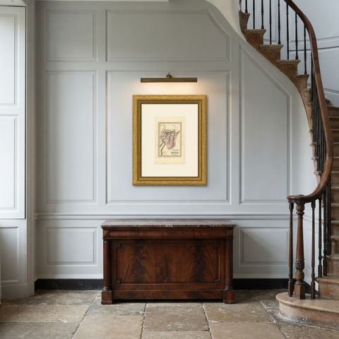 Hand-Colored Antique Map of the Tribe of Reuben, James Wyld, 1823, shown framed in a room