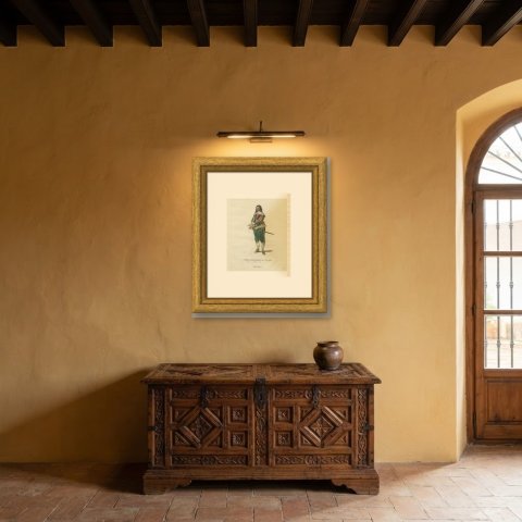 King Charles I in 1630, Caroline Court Costume, Jefferys Costume Print, 1757, shown framed in a room