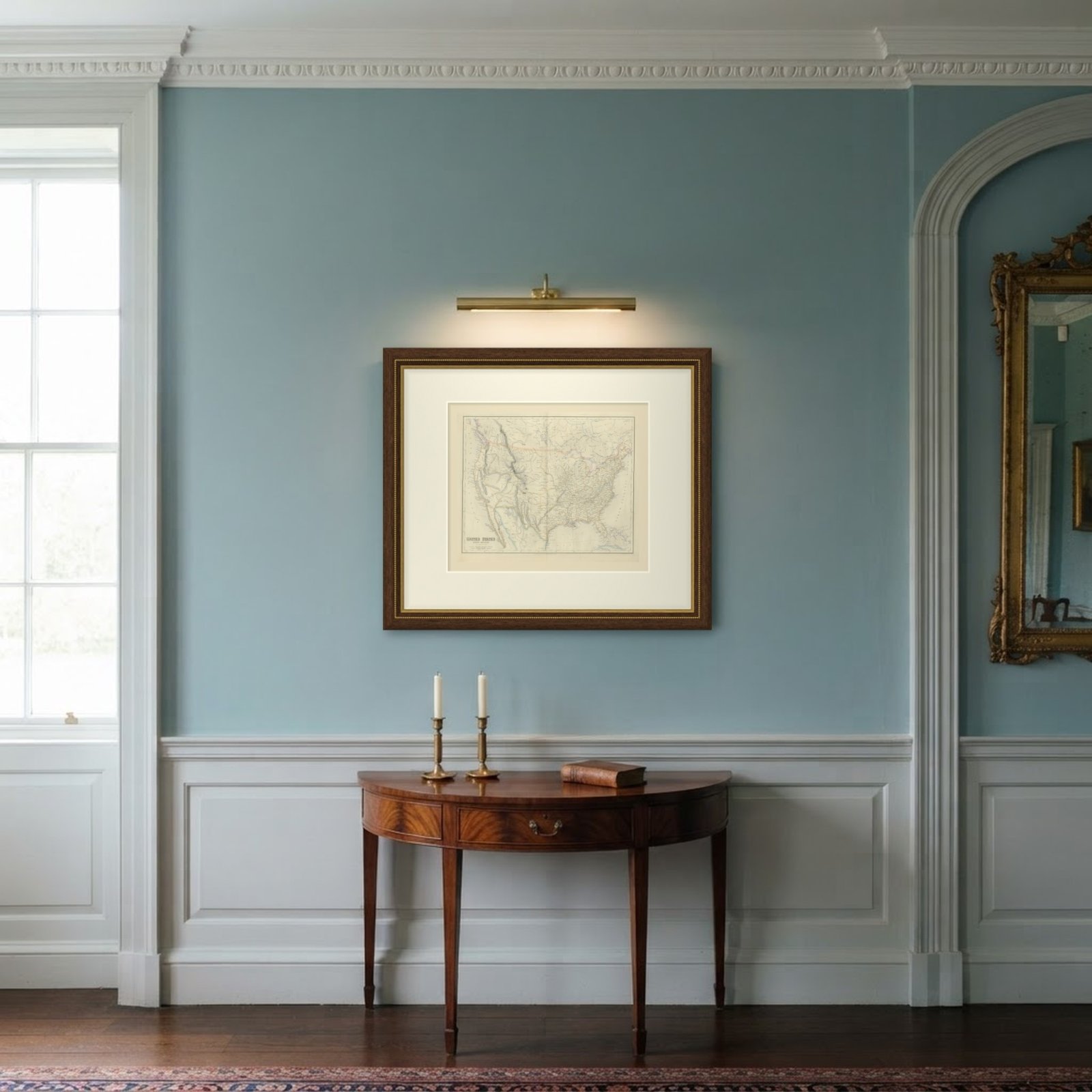 Antique Map of the United States with Oregon Territory, circa 1860, in the room