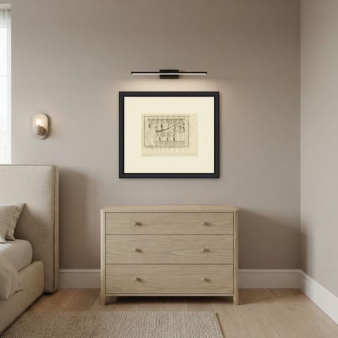 Granite Chest Hieroglyphs with a Boat and Scarab, Niebuhr Plate XXXIV, 1776, shown framed in a room