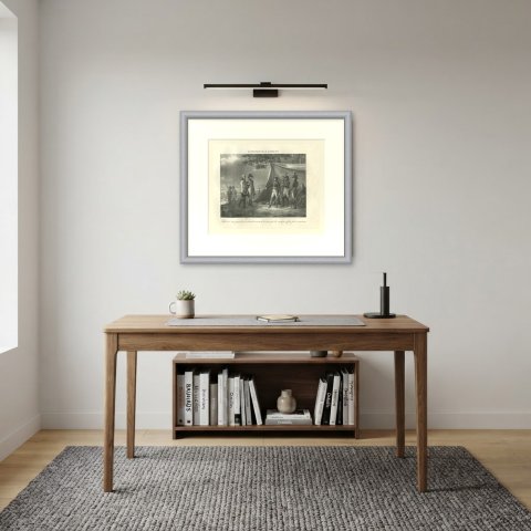 Bonaparte at Lonato, the Eight Minute Ultimatum, Antique Madou Lithograph, 1827, shown framed in a room