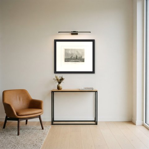 Stonehenge, Antique Steel Engraving with Resting Visitors, circa 1850, shown framed in a room
