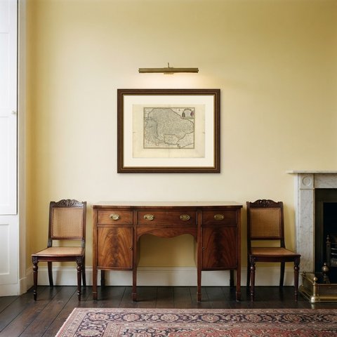 Antique Map of Hungary and Transylvania by Emanuel Bowen, 1747, shown framed in a room