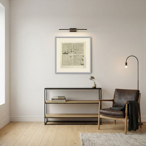 Four Cuneiform Inscriptions from Persepolis, Antique Print, 1780, shown framed in a room