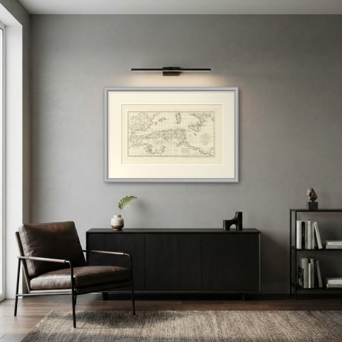 Carthaginian North Africa with Inset of the Environs of Carthage, 1818, shown framed in a room