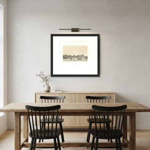 Tuileries Palace, Paris, Antique Lithograph after J. Jacottet, circa 1860, shown framed in a room