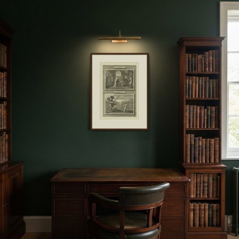 Samuel Anoints David and David Slays Goliath, Mortier Bible circa 1700, shown framed in a room