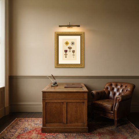 Orders of Russia, Saint Vladimir and Saint George Insignia, Plate LXVI, 1844, shown framed in a room