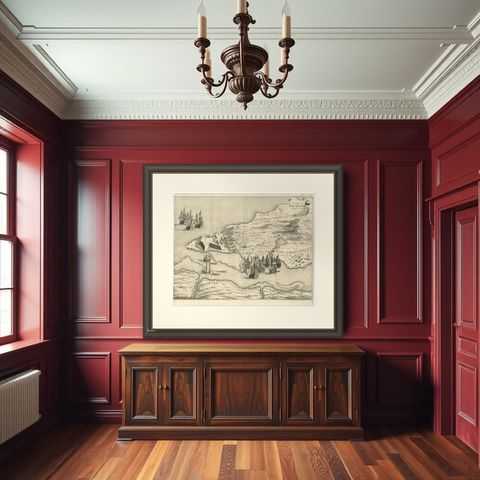 Dutch Conquest of Rio Grande, Brazil (1633) Under Prince Frederick Hendrick, shown framed in a room