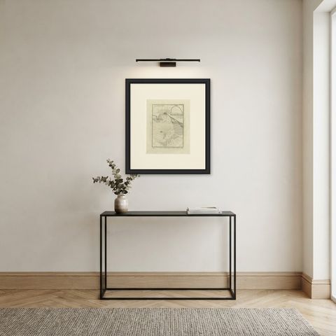 The Town and Port of Mocha in Yemen, Antique Niebuhr Chart, 1776, shown framed in a room