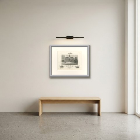 State House, Newport, Rhode Island, Burning of the Gaspee Vignette, circa 1850, shown framed in a room