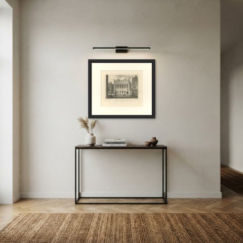 Gürzenich House, Cologne, Antique Steel Engraving after Ludwig Lange, c. 1850, shown framed in a room