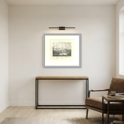 The Capitulation of Mantua, Marshal Wurmser, Antique Madou Lithograph, 1827, shown framed in a room