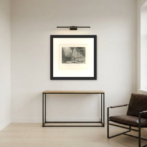 Blue Mosque Courtyard, Istanbul after W.H. Bartlett, Engraving, circa 1838, shown framed in a room