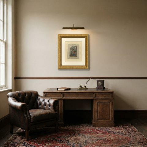 Lavender Seller at Temple Bar, Cries of London, 1804, shown framed in a room