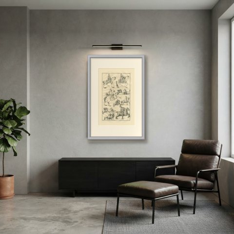 Roman Horsemen in Scale Armor, Trajan's Column and Theodosian Pillar, 1722, shown framed in a room