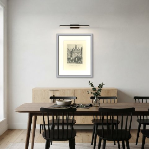 Porte du Caillou, Bordeaux, Antique Engraving after Thomas Allom, circa 1845, shown framed in a room