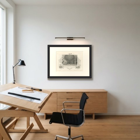 Presbyterian Church Interior, Savannah, Drawn by W. Goodacre, circa 1850, shown framed in a room