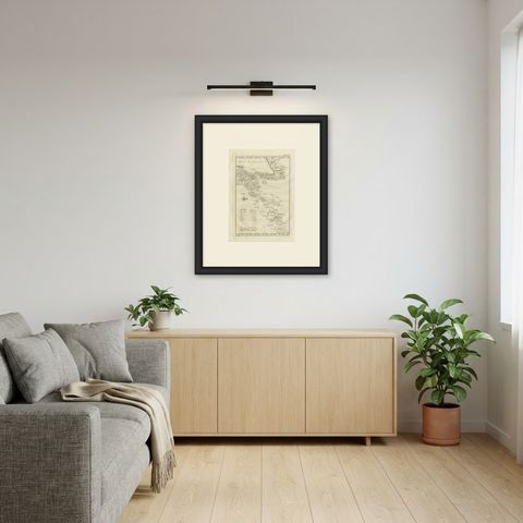Antique Map of Northern Syria, Aleppo and Antioch, 1780, shown framed in a room