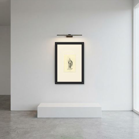 Native of the Island of Rotti, Antique Wahlen Costume Print, 1843-1844, shown framed in a room