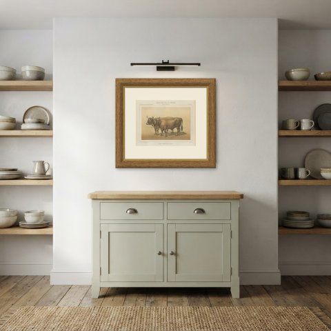 Cholet Oxen, French Cattle Breed, Antique Chromolithograph by Borie, 1863, shown framed in a room