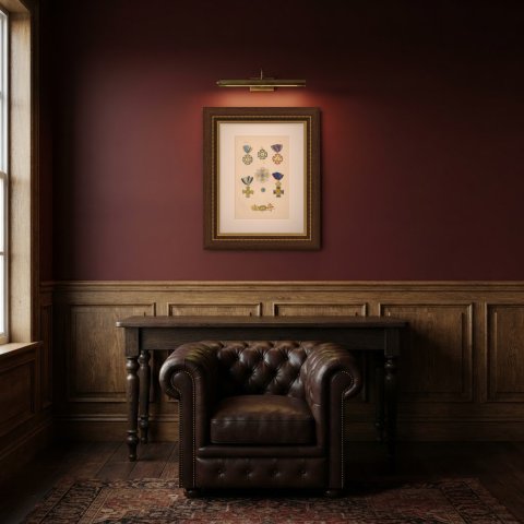 Orders of Bavaria, Order of Saint Michael and Other Crosses, Plate XI, 1844, shown framed in a room
