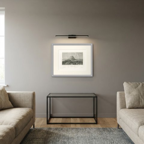 Antique Holy Land View of Mount Tabor in Galilee, Engraving, circa 1850, shown framed in a room