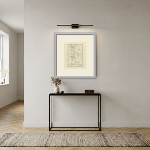 Antique Map of Babylon, Baghdad and the Euphrates, 1780, shown framed in a room