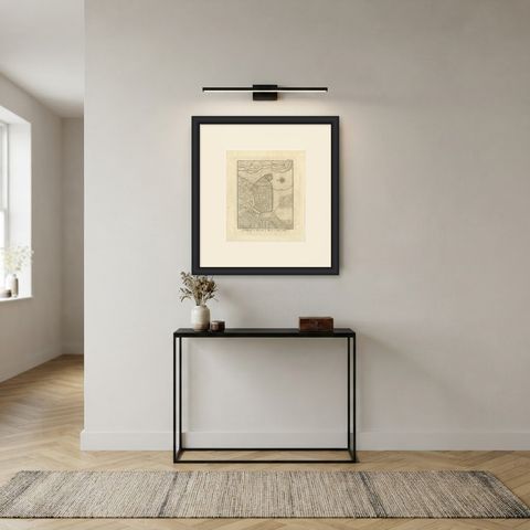 Antique Plan of the City of Sana, Capital of Yemen, 1776, shown framed in a room