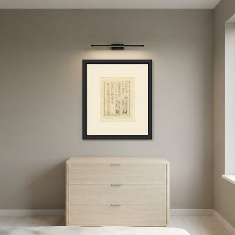 Hieroglyphs Painted on Wood and Stone, Antique Niebuhr Print, 1776, shown framed in a room